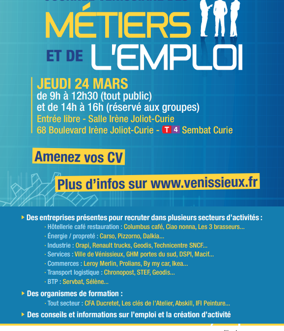 Journée Vénissiane des Métiers et de l’emploi – 24 mars 2022